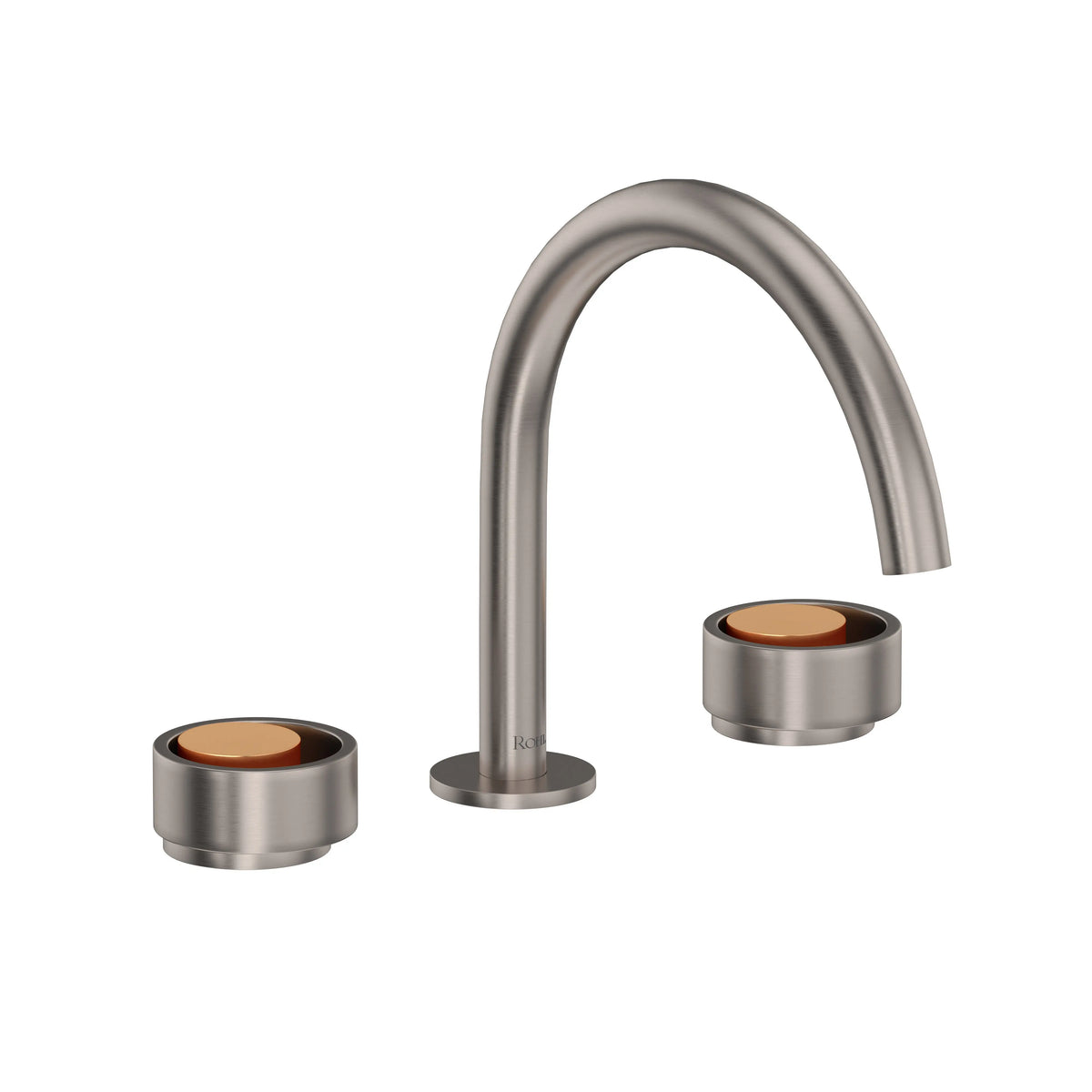 ROHL Eclissi Widespread Lavatory Faucet With C-Spout EC08D3 - Satin Nickel/Satin Gold