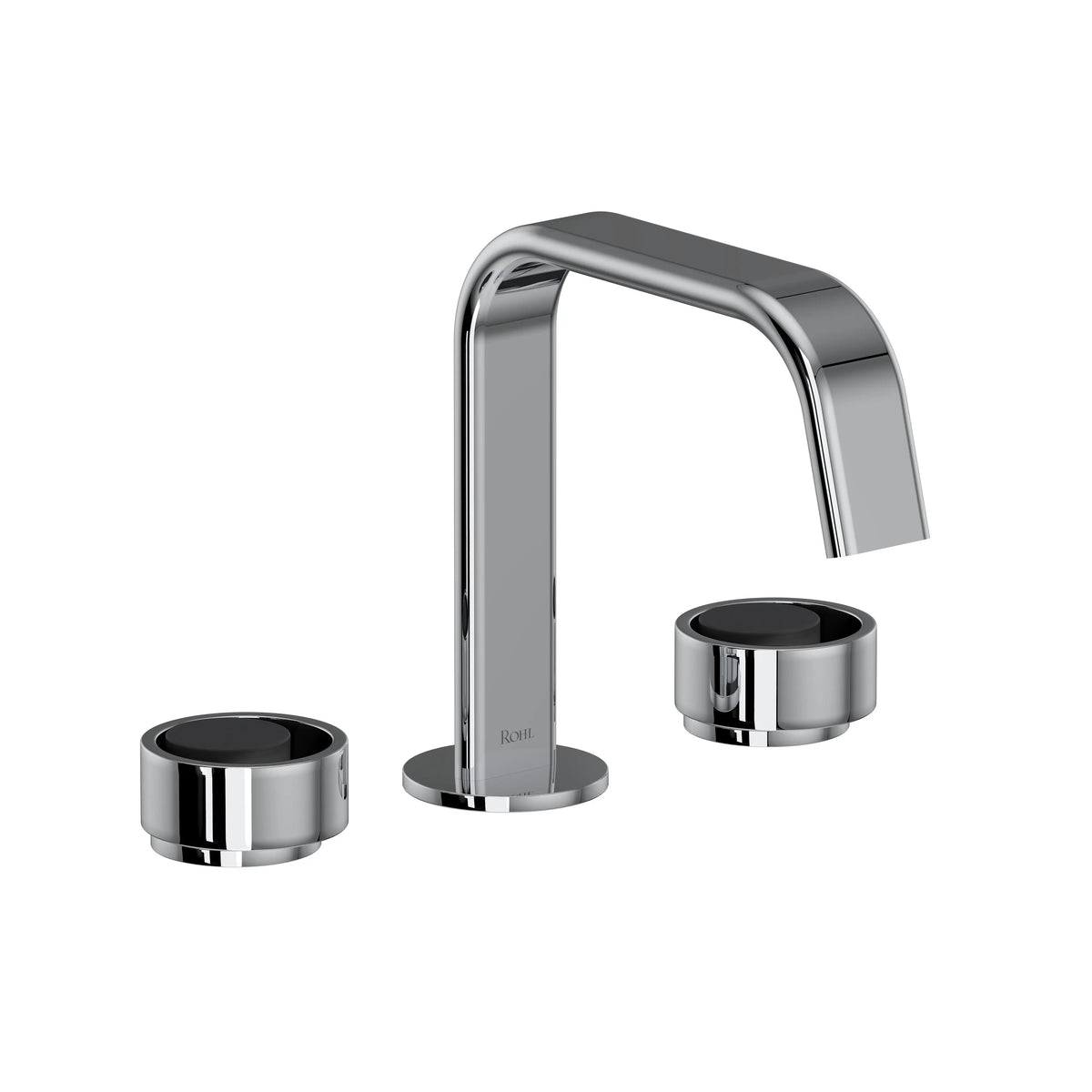 ROHL Eclissi Widespread Lavatory Faucet With U-Spout EC09D3 - Polished Chrome/Matte Black