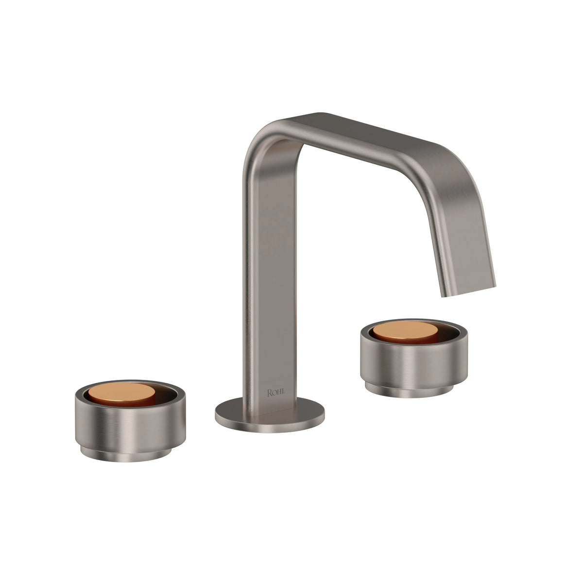 ROHL Eclissi Widespread Lavatory Faucet With U-Spout EC09D3 - Satin Nickel/Satin Gold
