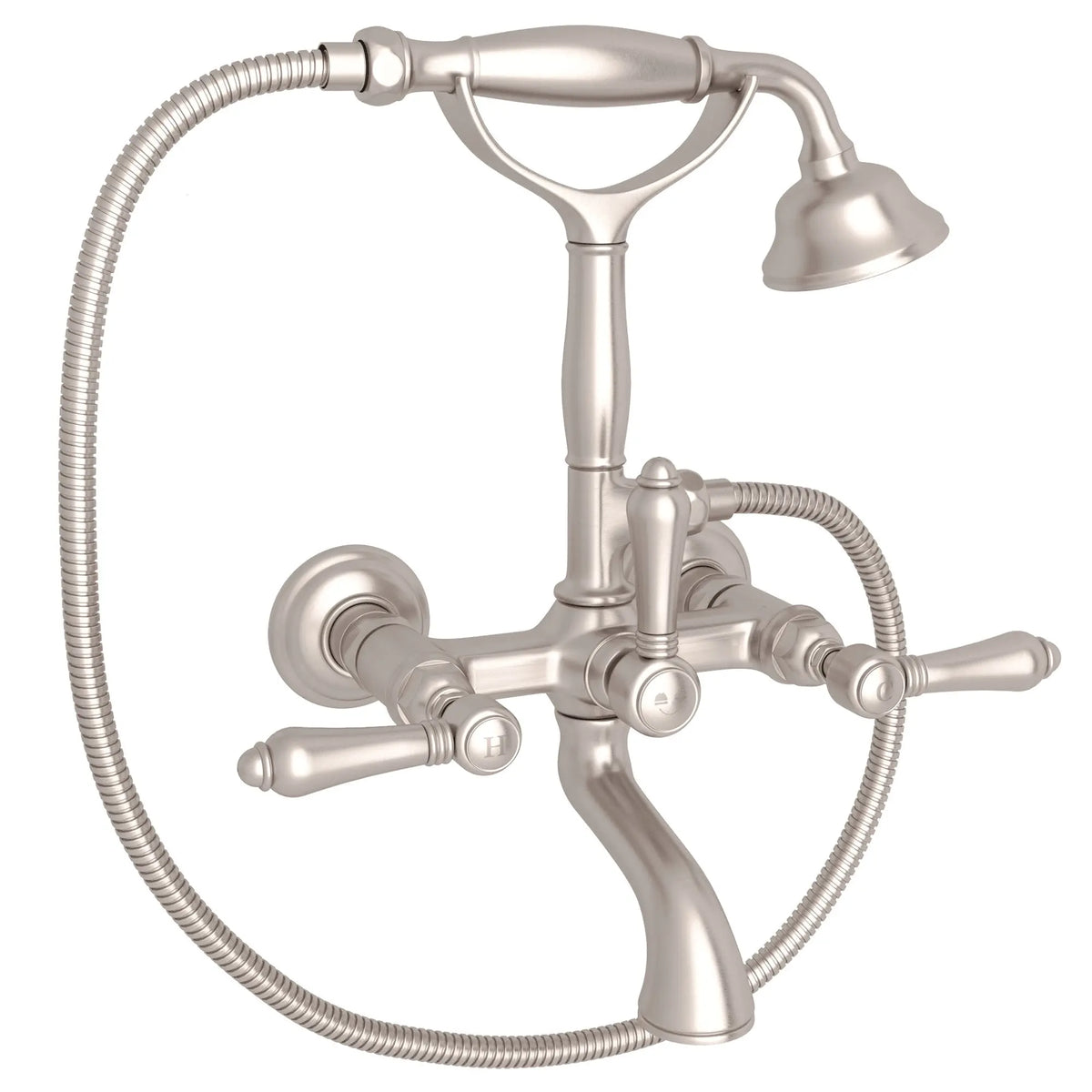 ROHL Exposed Wall Mount Tub Filler A1401LM - Satin Nickel