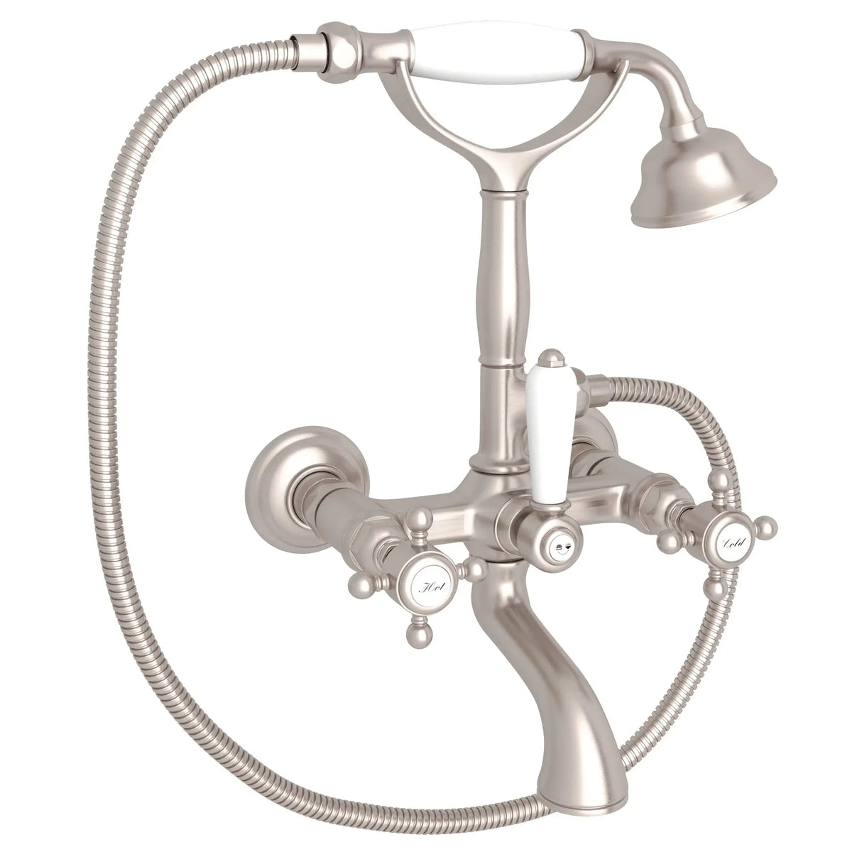 ROHL Exposed Wall Mount Tub Filler A1401XM - Satin Nickel