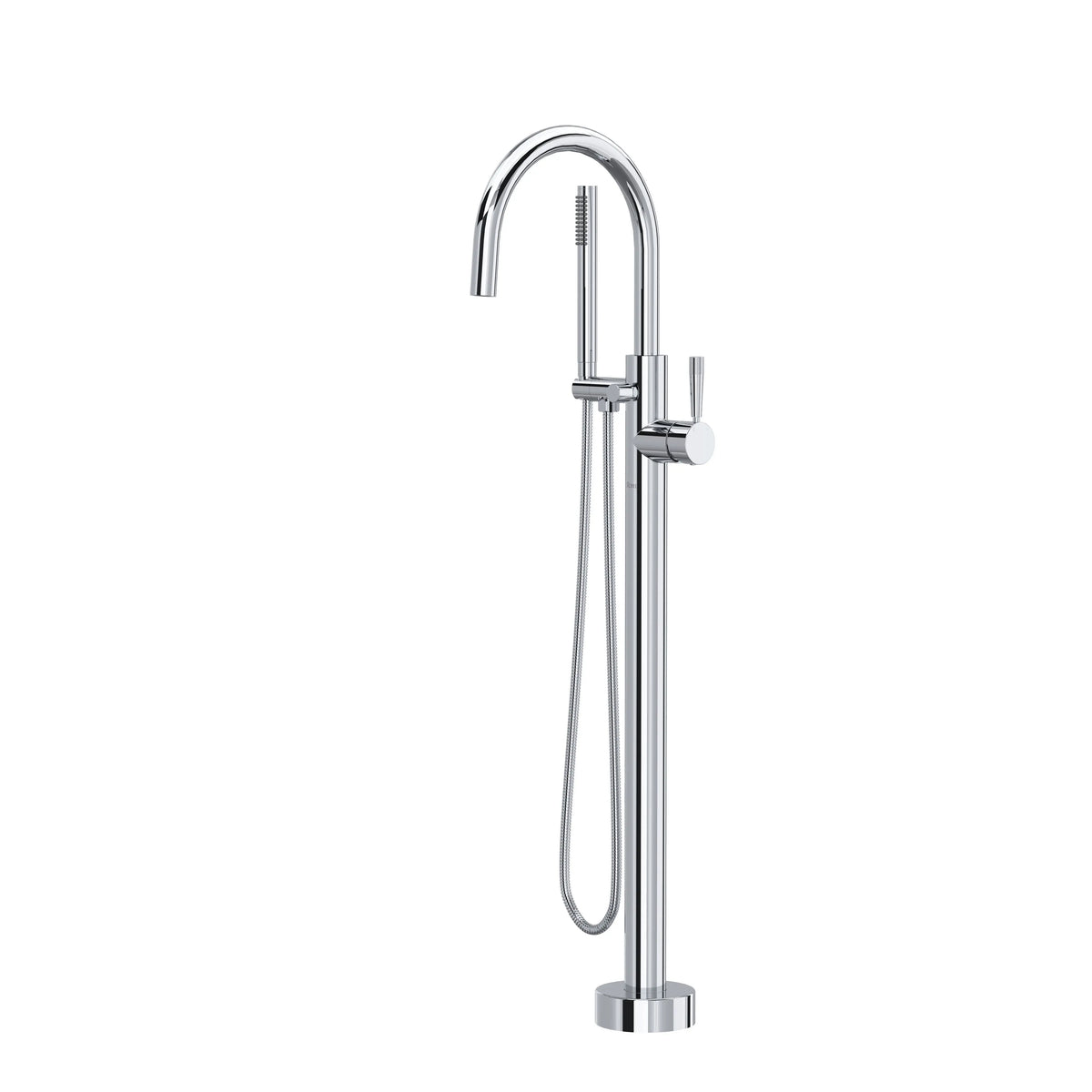 ROHL Graceline Knurled Single Hole Floor Mount Tub Filler Trim TMB06HF1 - Polished Chrome