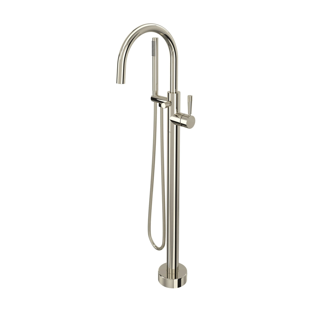 ROHL Graceline Knurled Single Hole Floor Mount Tub Filler Trim TMB06HF1 - Polished Nickel