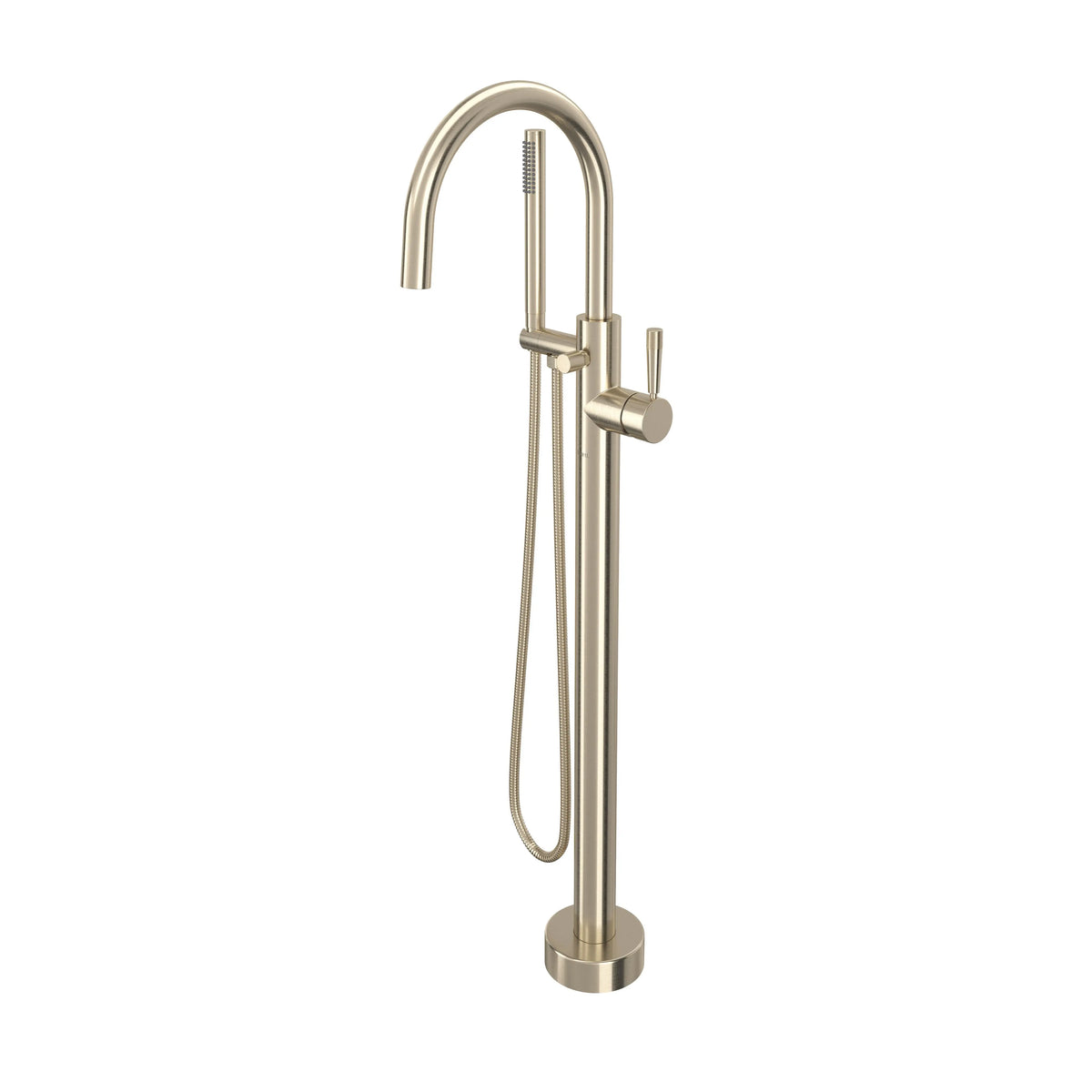 ROHL Graceline Knurled Single Hole Floor Mount Tub Filler Trim TMB06HF1 - Satin Nickel