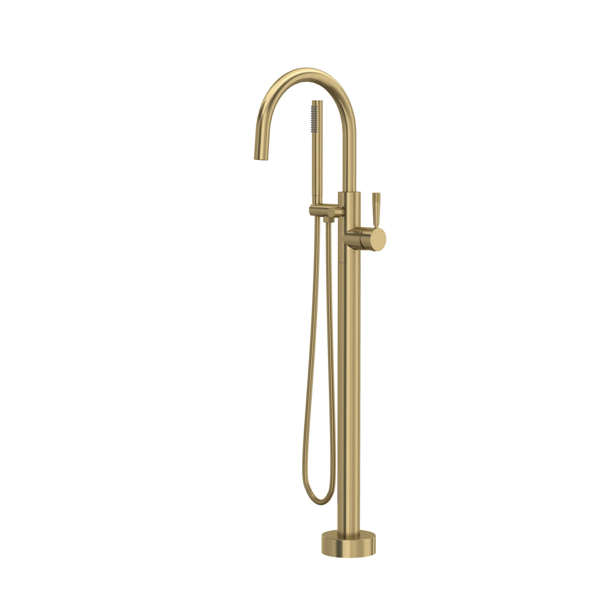 ROHL Graceline Knurled Single Hole Floor Mount Tub Filler Trim TMB06HF1 - Antique Gold