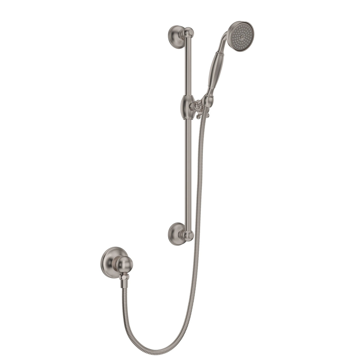 ROHL Handshower Set With 22" Slide Bar And Single Function Handshower 1301E - Satin Nickel