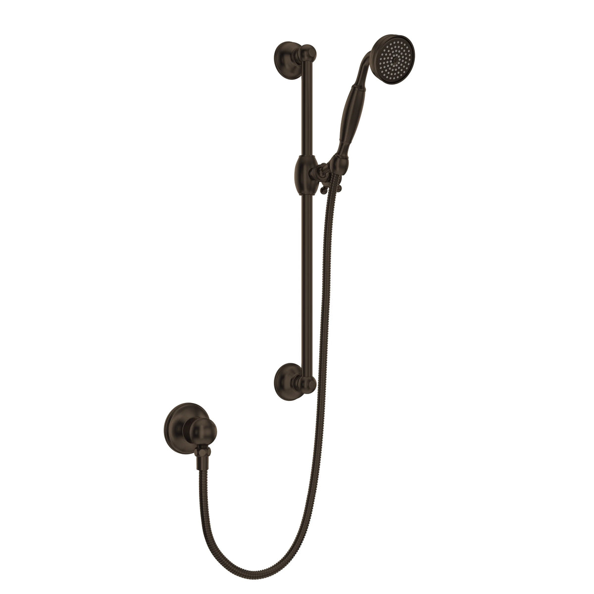 ROHL Handshower Set With 22" Slide Bar And Single Function Handshower 1301E - Tuscan Brass