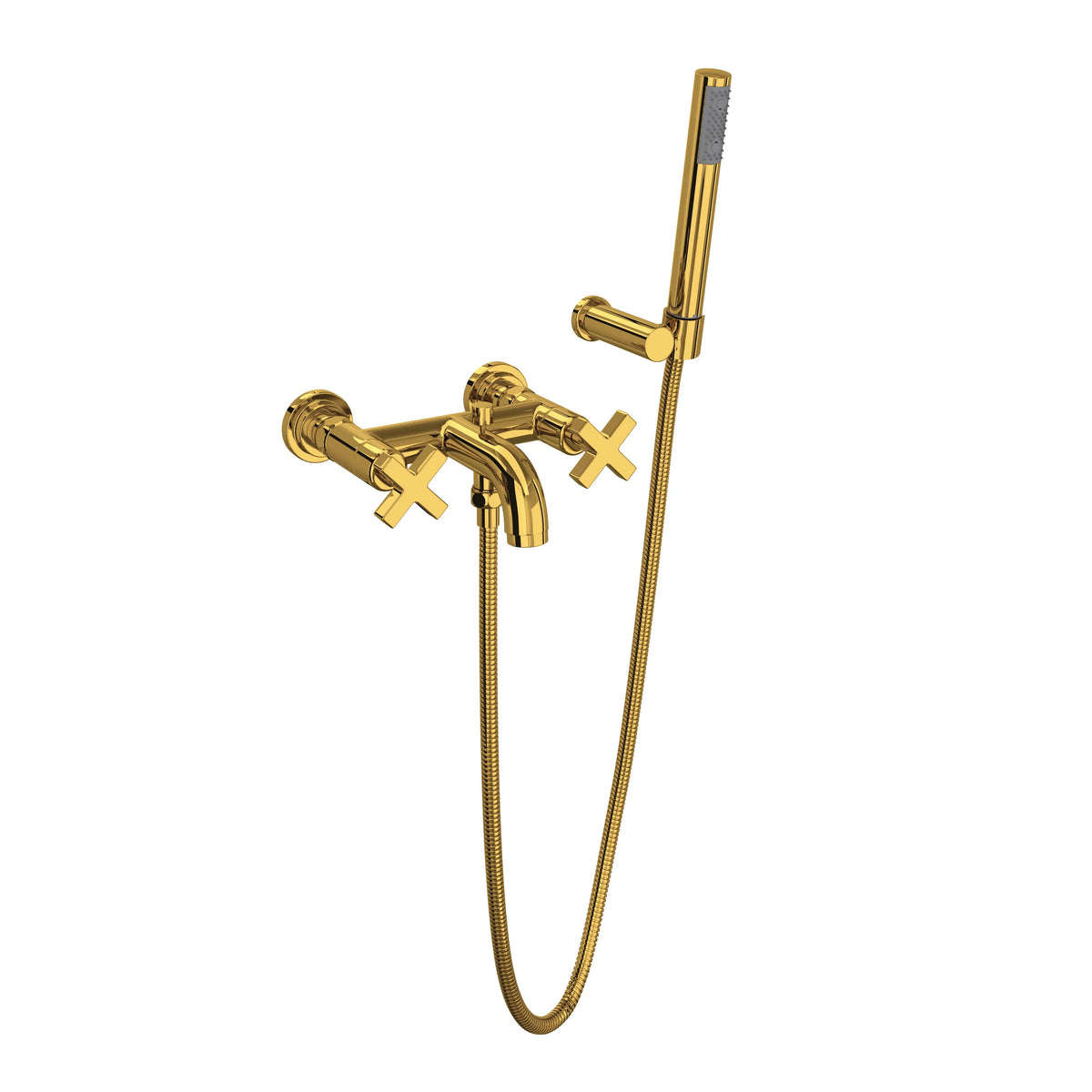 ROHL Lombardia Exposed Wall Mount Tub Filler A2202XM - Unlacquered Brass