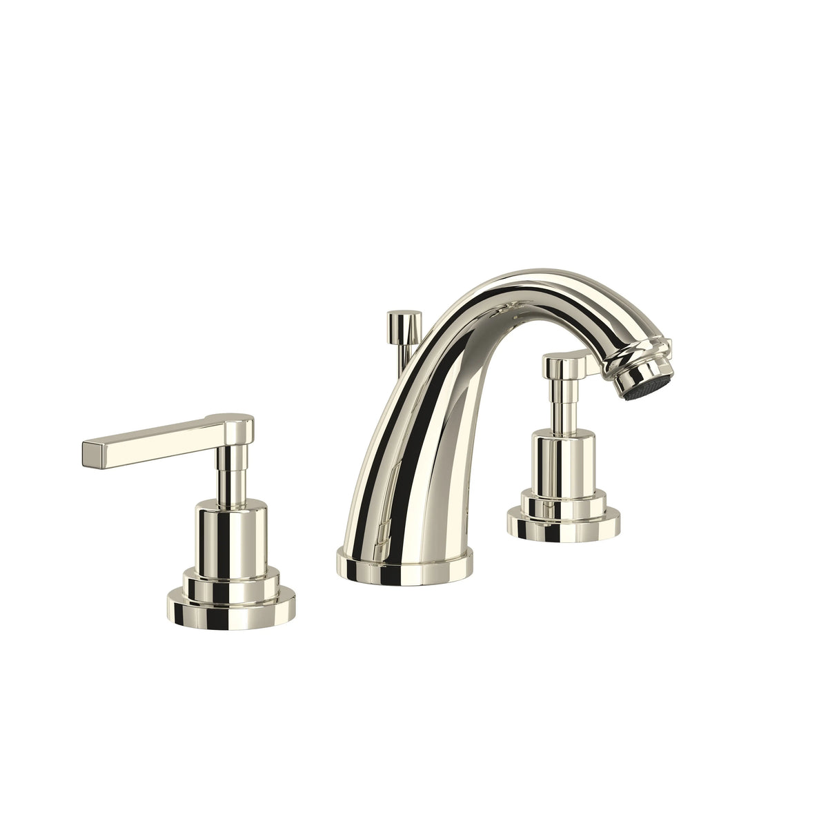 ROHL Lombardia Widespread Lavatory Faucet With C-Spout A1208LM - Polished Nickel