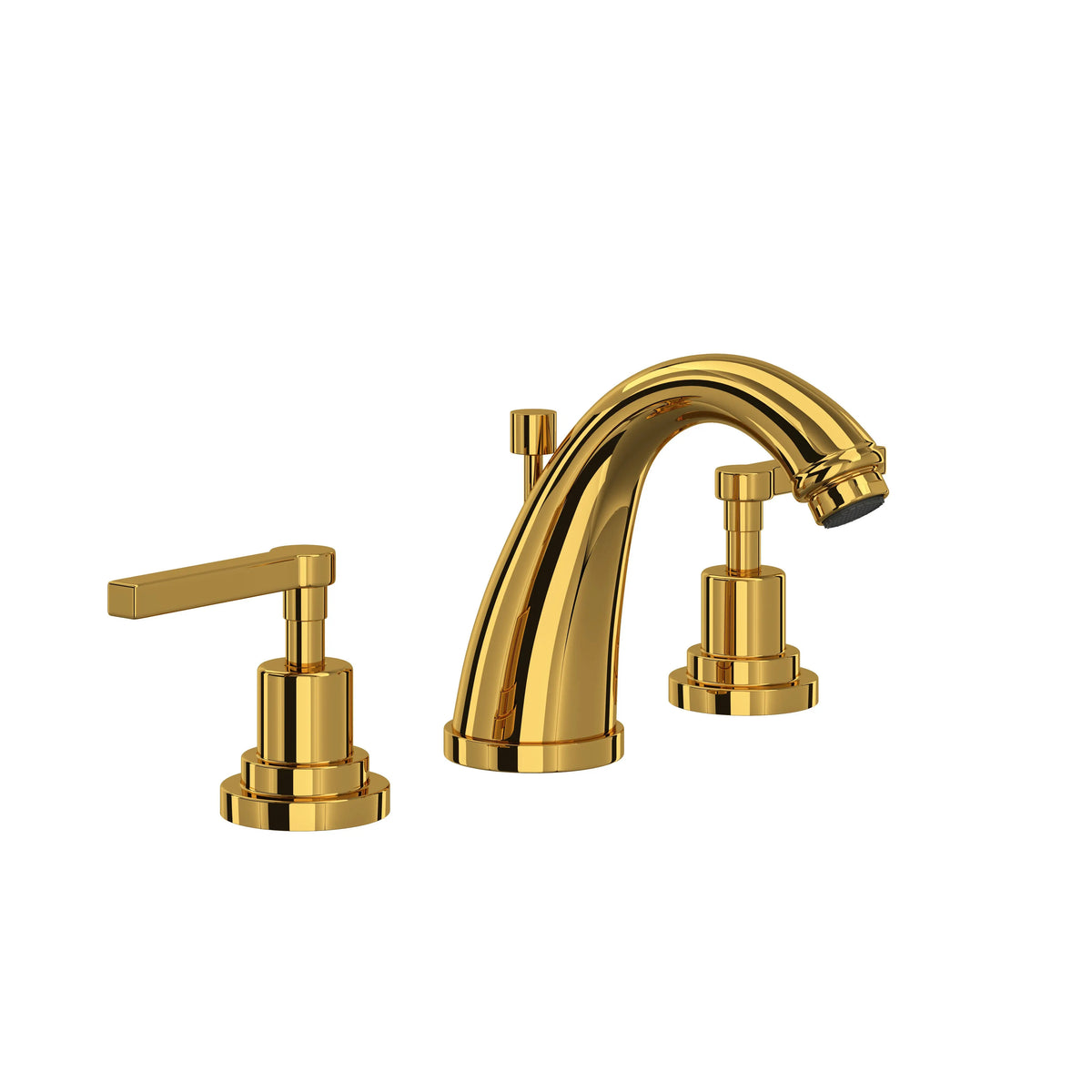 ROHL Lombardia Widespread Lavatory Faucet With C-Spout A1208LM - Unlacquered Brass