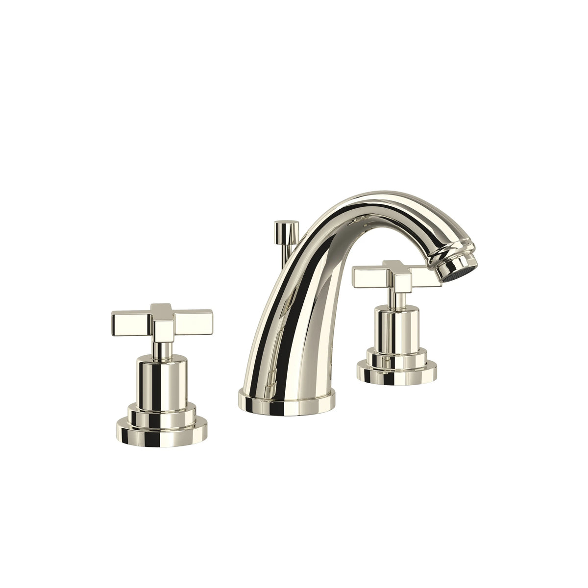 ROHL Lombardia Widespread Lavatory Faucet With C-Spout A1208XM - Polished Nickel