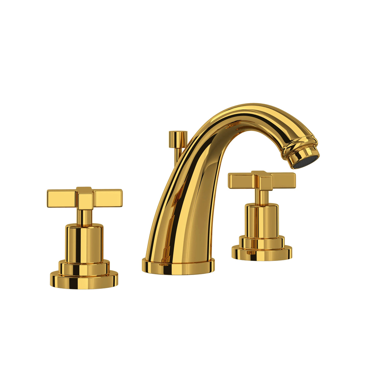 ROHL Lombardia Widespread Lavatory Faucet With C-Spout A1208XM - Unlacquered Brass