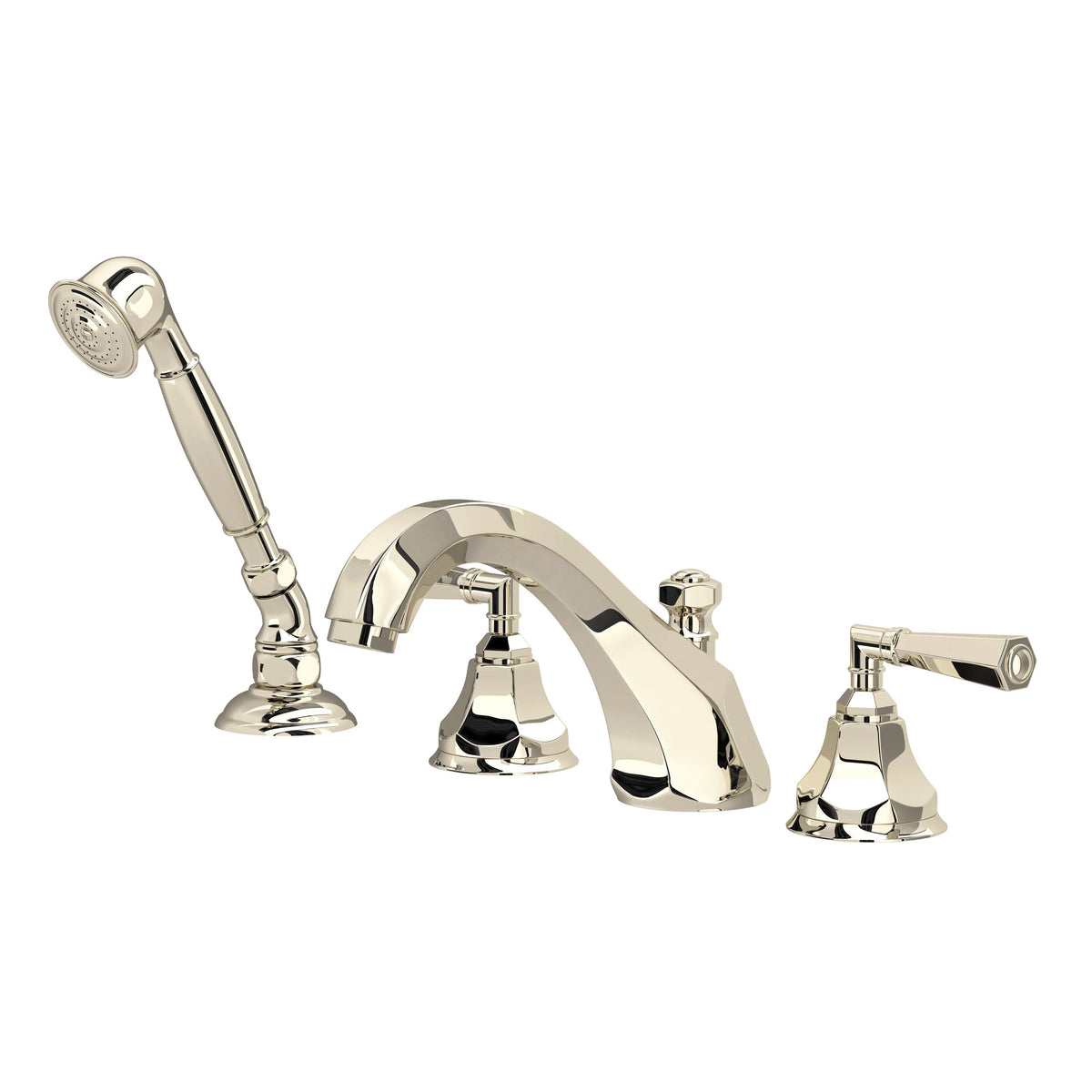 ROHL Palladian 4-Hole Deck Mount Tub Filler A1904 - Polished Nickel