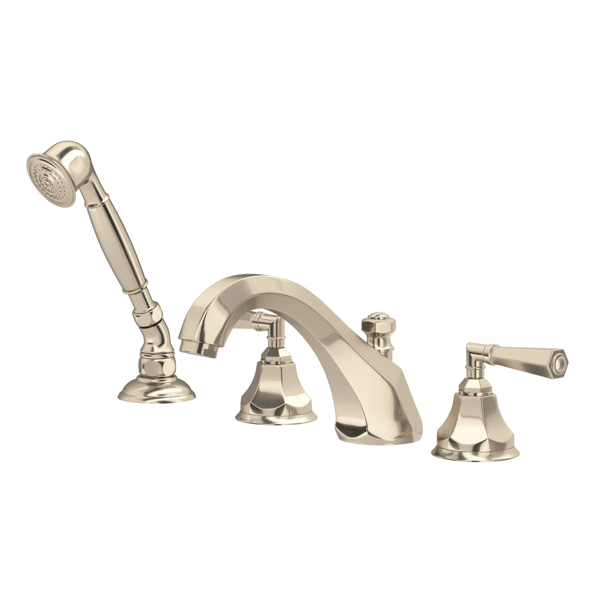 ROHL Palladian 4-Hole Deck Mount Tub Filler A1904 - Satin Nickel