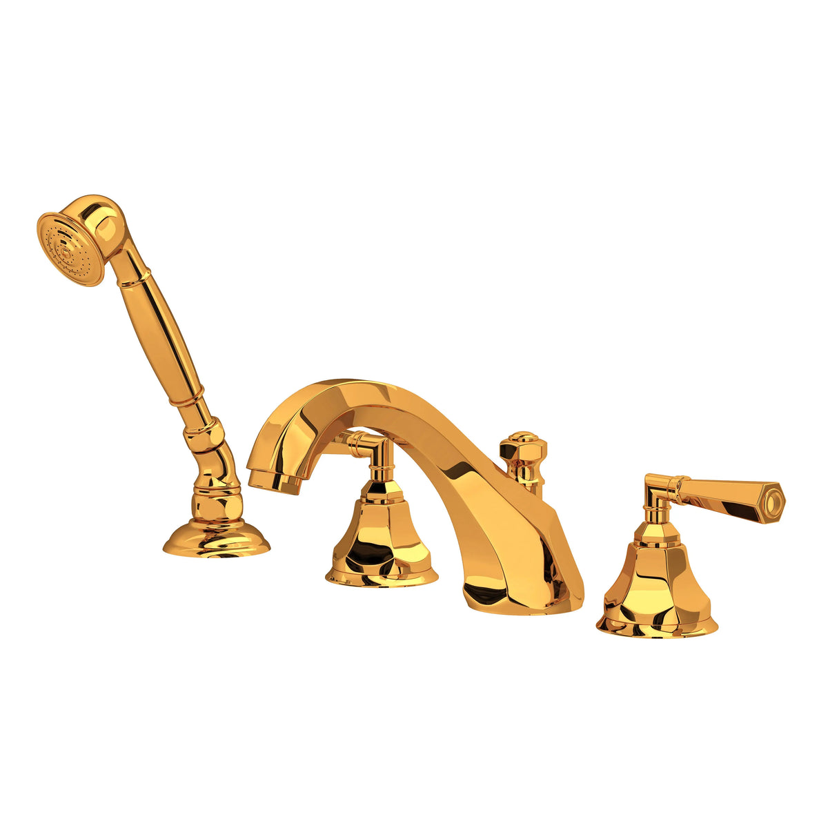ROHL Palladian 4-Hole Deck Mount Tub Filler A1904 - Italian Brass