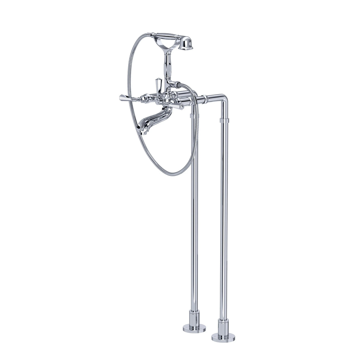 ROHL Palladian Floor Mount Tub Filler AKIT1901N - Polished Chrome