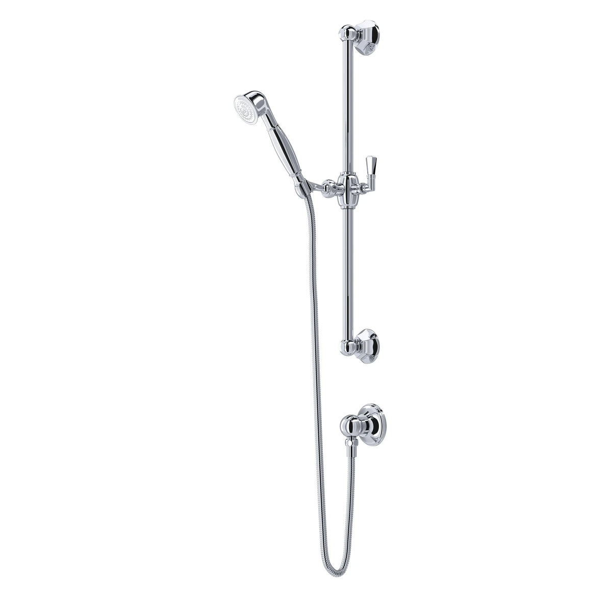 ROHL Palladian Handshower Set With 24" Slide Bar And Single Function Handshower 1330 - Polished Chrome