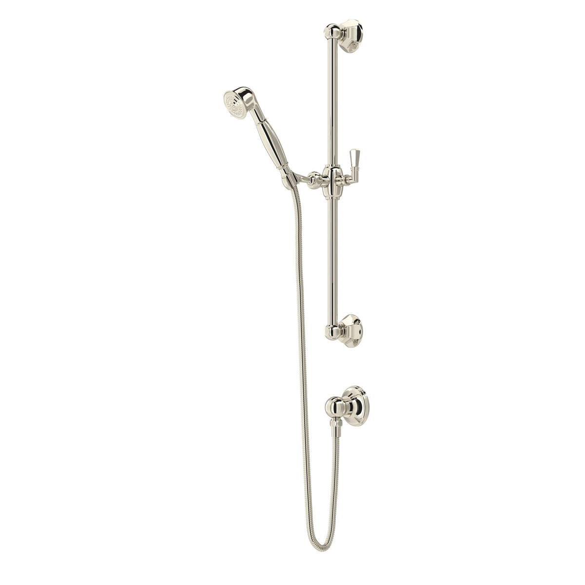 ROHL Palladian Handshower Set With 24" Slide Bar And Single Function Handshower 1330 - Polished Nickel
