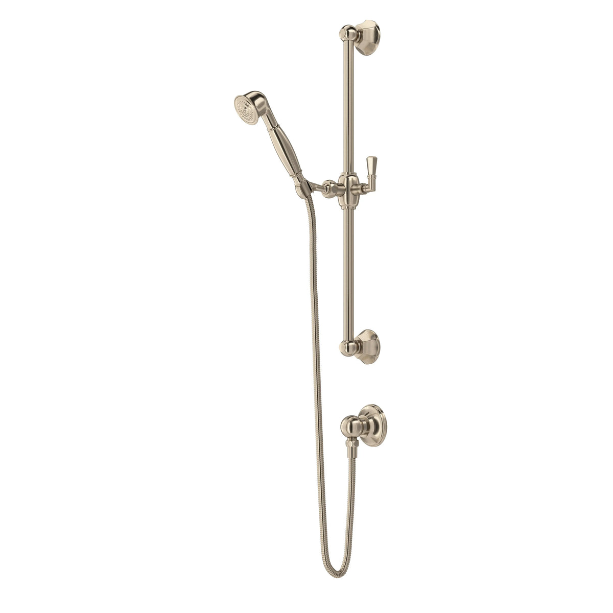 ROHL Palladian Handshower Set With 24" Slide Bar And Single Function Handshower 1330 - Satin Nickel