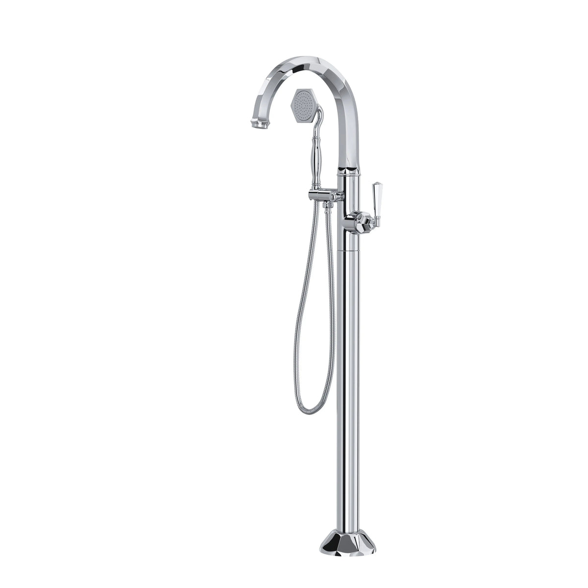 ROHL Palladian Single Hole Floor Mount Tub Filler Trim TPN06HF1 - Polished Chrome