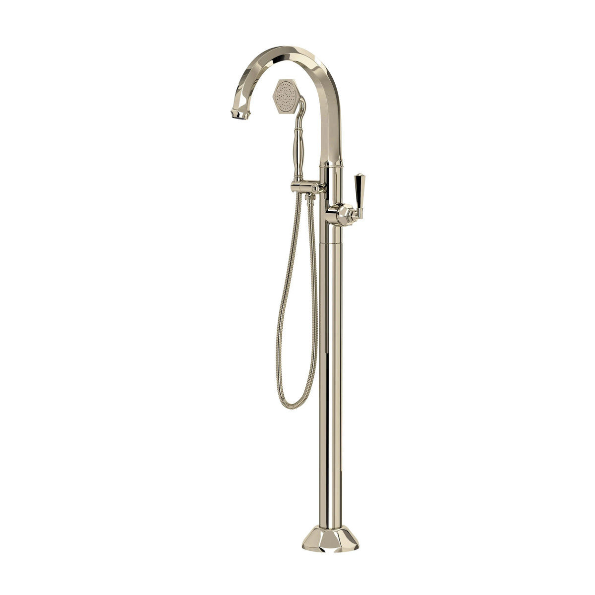 ROHL Palladian Single Hole Floor Mount Tub Filler Trim TPN06HF1 - Polished Nickel