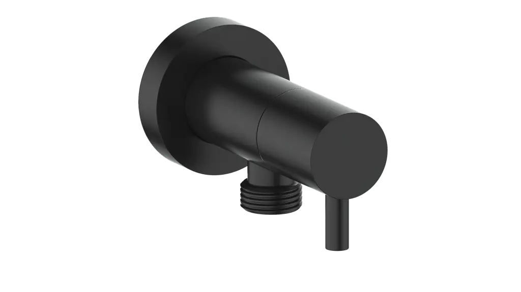 ROUND BRASS ELBOW CONNECTOR WITH SHUT-OFF - Plumbing Market