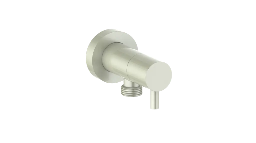 ROUND BRASS ELBOW CONNECTOR WITH SHUT-OFF - Plumbing Market