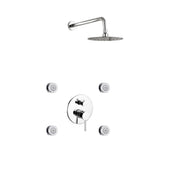 Kube Bath Aqua Rondo Shower Set with 8" Square Rain Shower and 4 Body Jets - Black (BK-RWR84J2V)
