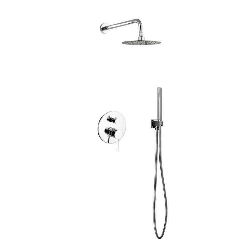 Kube Bath Aqua Rondo Shower Set w/ 8" Rain Shower and Handheld - Chrome (RWR8HH2V)