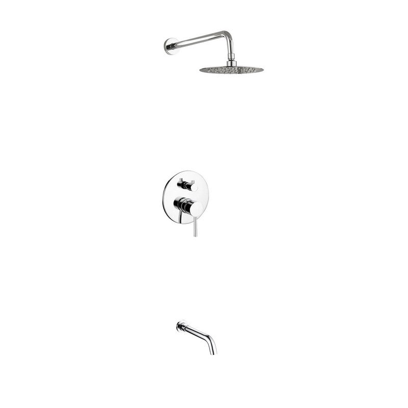 Kube Bath Aqua Rondo Shower Set w/ 8" Rain Shower and Tub Filler - Chrome (RWR8TF2V)