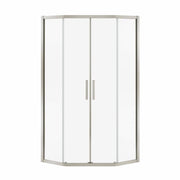 Radia Neo-angle 38 x 38 x 71 ½ in. 6 mm Sliding Shower Door for Corner Installation with Clear glass in Brushed Nickel - Plumbing Market