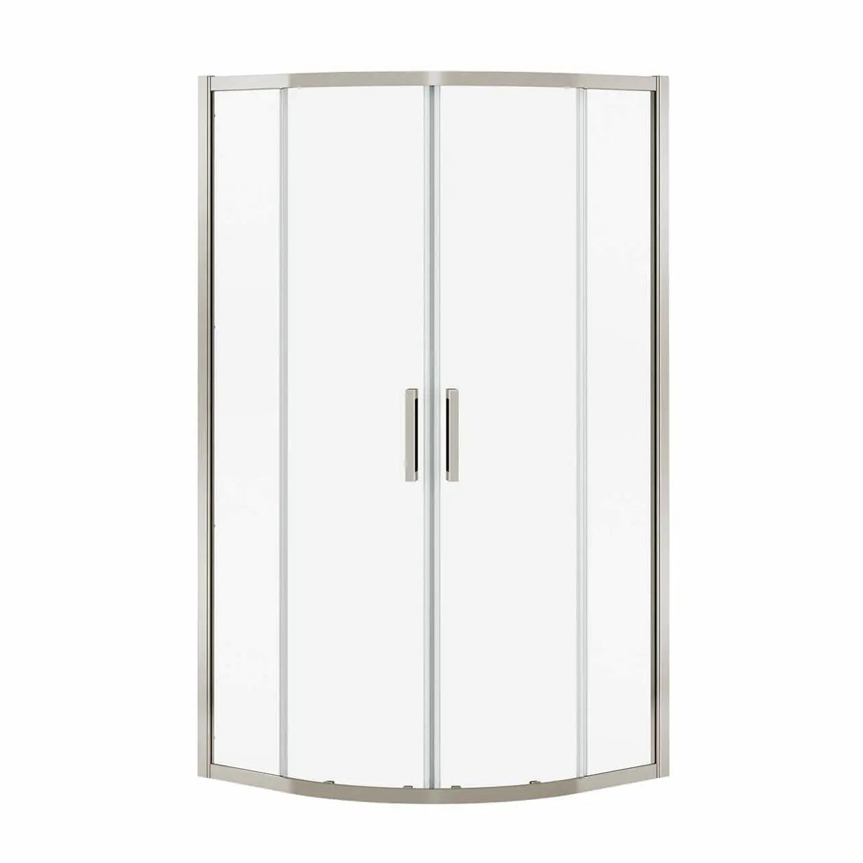 Radia Neo-round 32 x 32 x 71 ½ in. 6 mm Sliding Shower Door for Corner Installation with Clear glass in Brushed Nickel - Plumbing Market