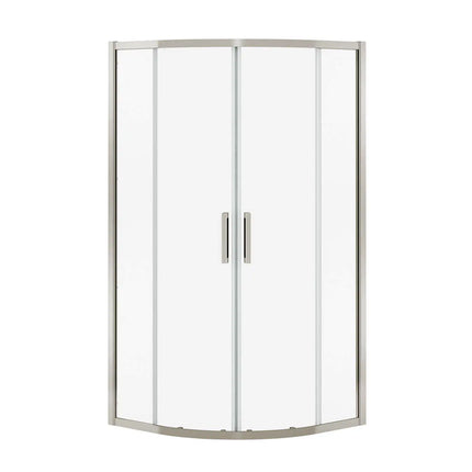 Radia Neo-round 40 x 40 x 71 ½ in. 6 mm Sliding Shower Door for Corner Installation with Clear glass in Brushed Nickel - Plumbing Market