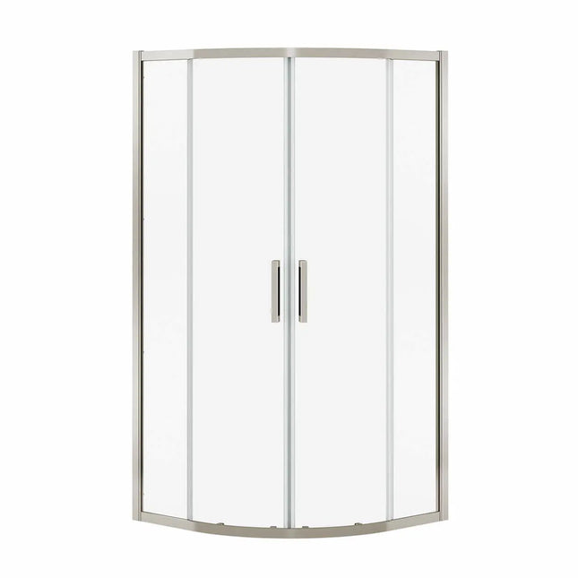 Radia Neo-round 40 x 40 x 71 ½ in. 6 mm Sliding Shower Door for Corner Installation with Clear glass in Brushed Nickel - Plumbing Market