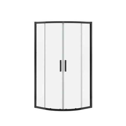 Radia Neo-round 40 x 40 x 71 ½ in. 6 mm Sliding Shower Door for Corner Installation with Clear glass in Matte Black - Plumbing Market