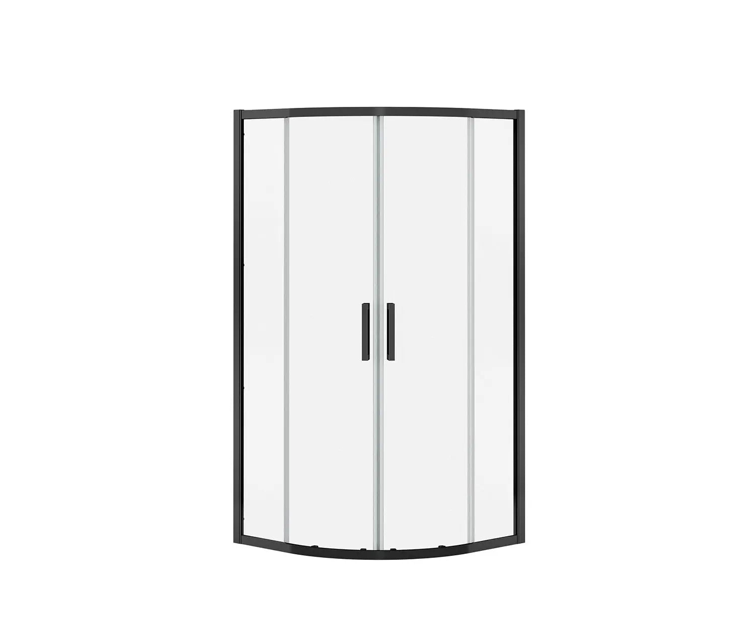 Radia Neo-round 40 x 40 x 71 ½ in. 6 mm Sliding Shower Door for Corner Installation with Clear glass in Matte Black - Plumbing Market
