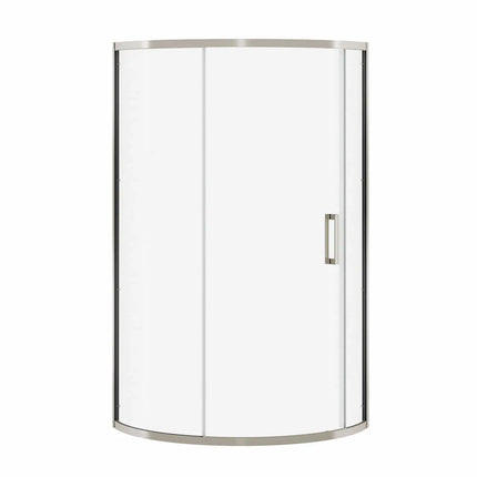 Radia Round 36 x 36 x 71 ½ in. 6 mm Sliding Shower Door for Corner Installation with Clear glass in Brushed Nickel - Plumbing Market