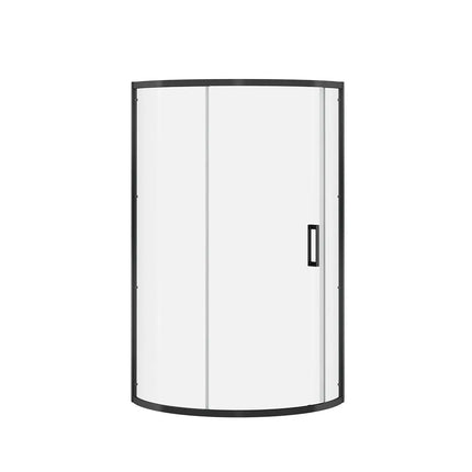 Radia Round 36 x 36 x 71 ½ in. 6 mm Sliding Shower Door for Corner Installation with Clear glass in Matte Black - Plumbing Market