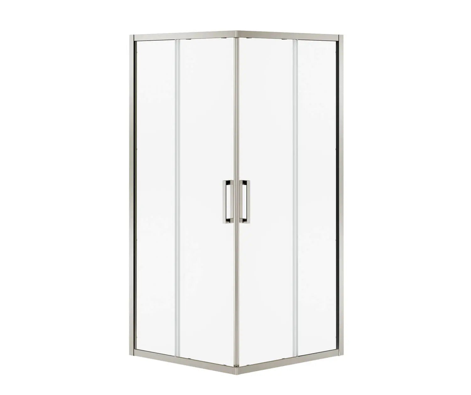 Radia Square 32 x 32 x 71 ½ in. 6 mm Sliding Shower Door for Corner Installation with Clear glass in Brushed Nickel - Plumbing Market