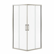 Radia Square 32 x 32 x 71 ½ in. 6 mm Sliding Shower Door for Corner Installation with Clear glass in Brushed Nickel - Plumbing Market