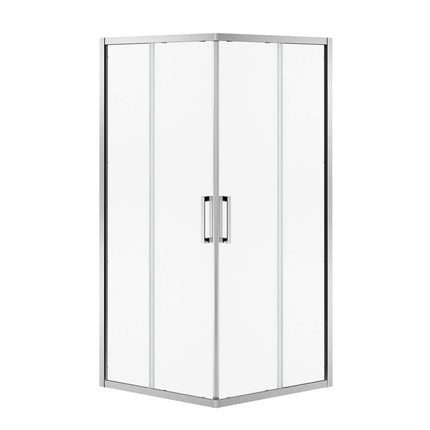 Radia Square 32 x 32 x 71 ½ in. 6 mm Sliding Shower Door for Corner Installation with Clear glass in Chrome - Plumbing Market
