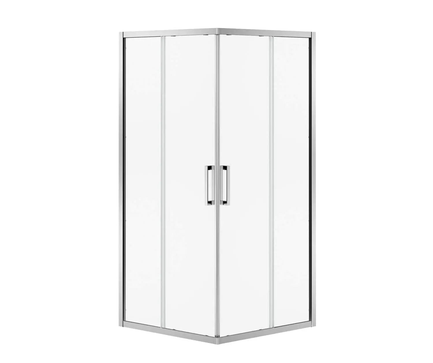 Radia Square 32 x 32 x 71 ½ in. 6 mm Sliding Shower Door for Corner Installation with Clear glass in Chrome - Plumbing Market