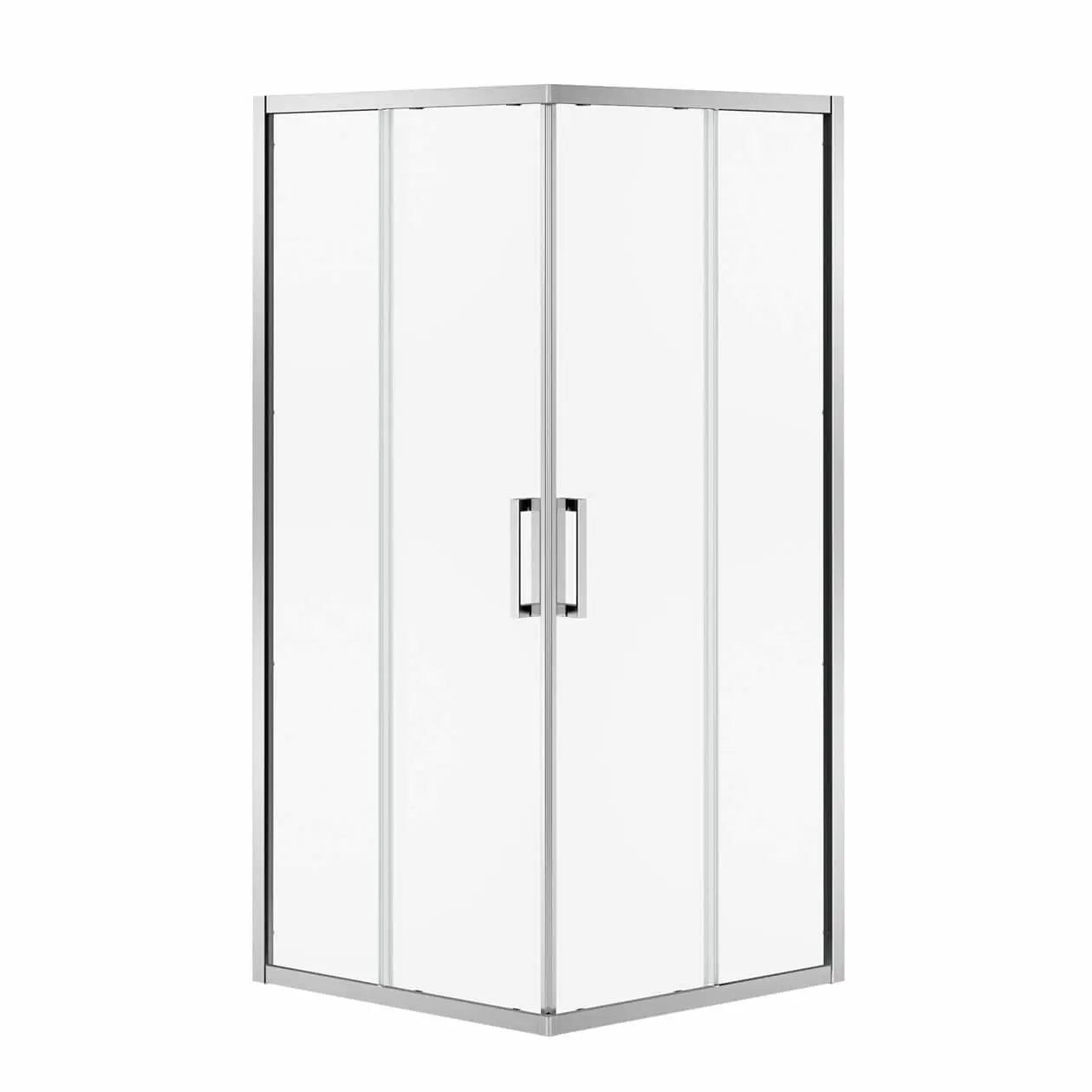 Radia Square 32 x 32 x 71 ½ in. 6 mm Sliding Shower Door for Corner Installation with Clear glass in Chrome - Plumbing Market