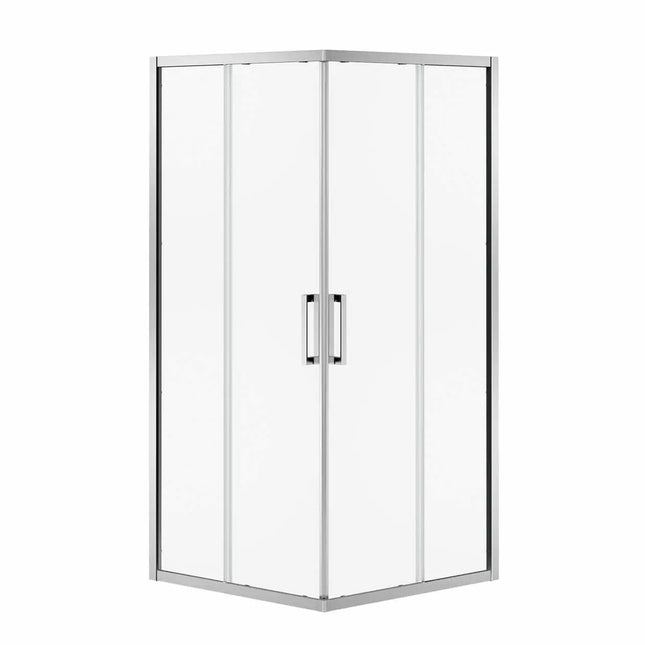 Radia Square 32 x 32 x 71 ½ in. 6 mm Sliding Shower Door for Corner Installation with Clear glass in Chrome - Plumbing Market