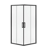 Radia Square 32 x 32 x 71 ½ in. 6 mm Sliding Shower Door for Corner Installation with Clear glass in Matte Black - Plumbing Market