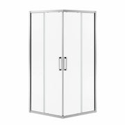 Radia Square 36 x 36 x 71 ½ in. 6 mm Sliding Shower Door for Corner Installation with Clear glass in Chrome - Plumbing Market