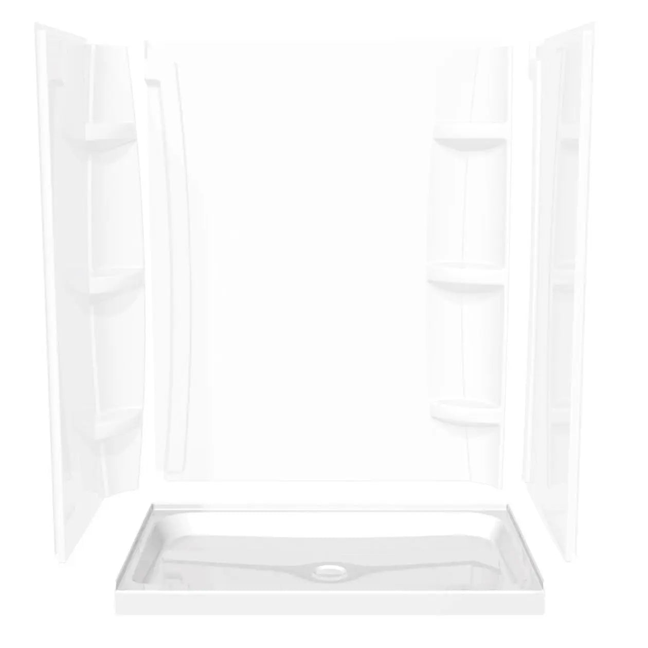 Rectangular Base 4236 3 in. Acrylic Alcove Shower Base with Center Drain in White - Plumbing Market