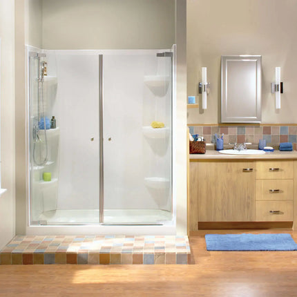 Rectangular Base 4836 3 in. Acrylic Alcove Shower Base with Center Drain in White - Plumbing Market