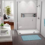 Rectangular Base 6036 3 in. Acrylic Corner Left or Right Shower Base with Left-Hand Drain in White - Plumbing Market