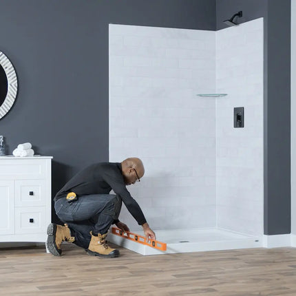 Reveal 71 38-41 x 71 ½ in. 8mm Pivot Shower Door for Alcove Installation with Clear glass in Brushed Nickel - Plumbing Market